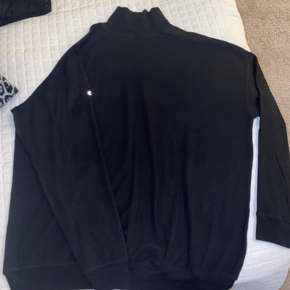 Also yoga mock neck sweater black
